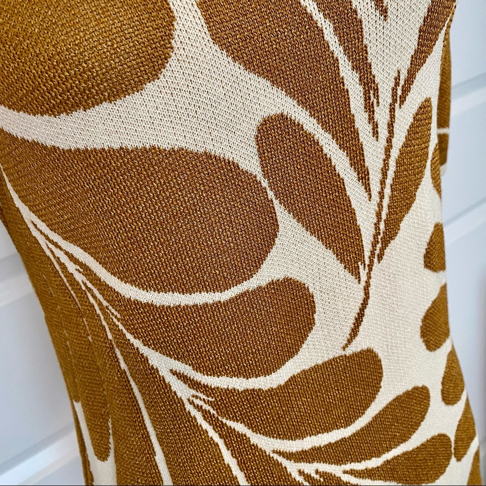NWOT Ann Taylor Paisley Knit Gold Mini - Picture 3 of 4